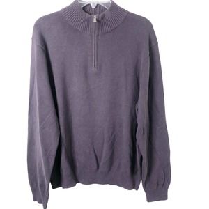 Perry Ellis NWT Men's 1/4 Zip Plum Mockneck Long Sleeve Sweater Size XL